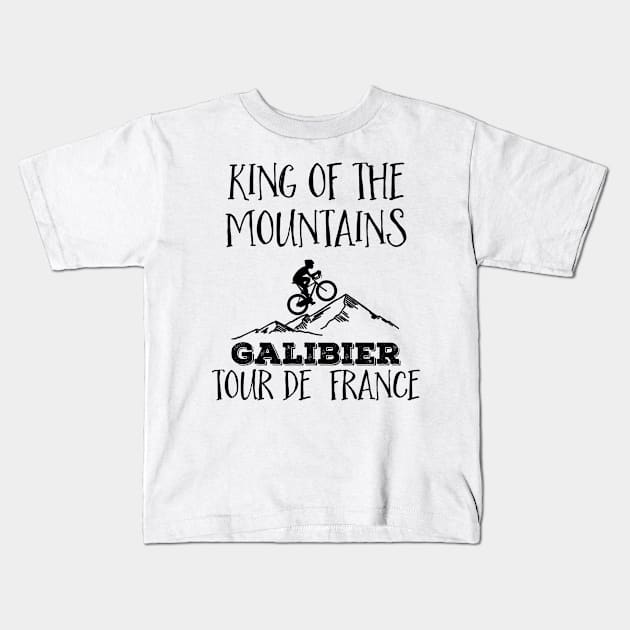 Galibier King of the mountains Tour de France Cycling Fans Kids T-Shirt by Naumovski